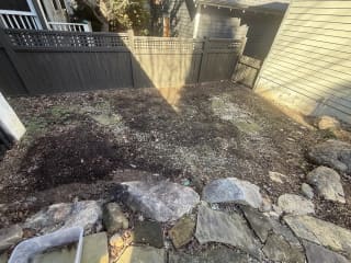 Lower yard section before grading and finish work