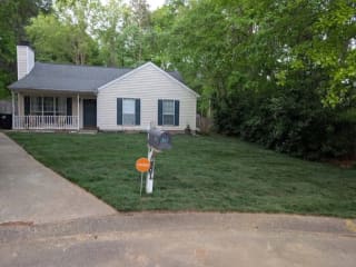 Landscape area after install work